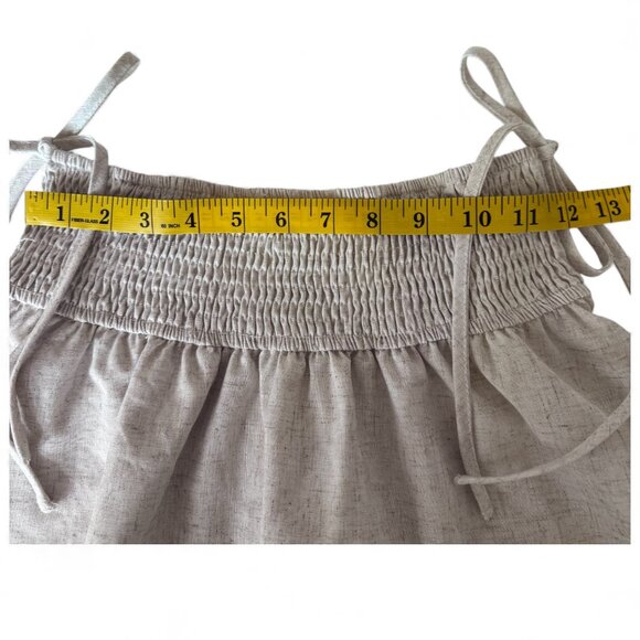 NWT Princess Polly Arroyo Mini Skirt sz 2 Beige Low Rise Lined Shirred Waistband - Picture 9 of 11